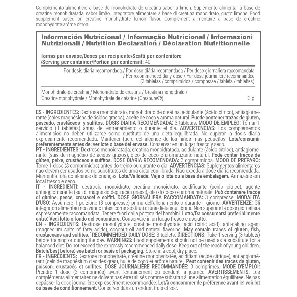 Creatina Monohidrato (creapure®) - 120 Tabletas Masticables - Limon - Aumenta La Fuerza - Masmusculo_4