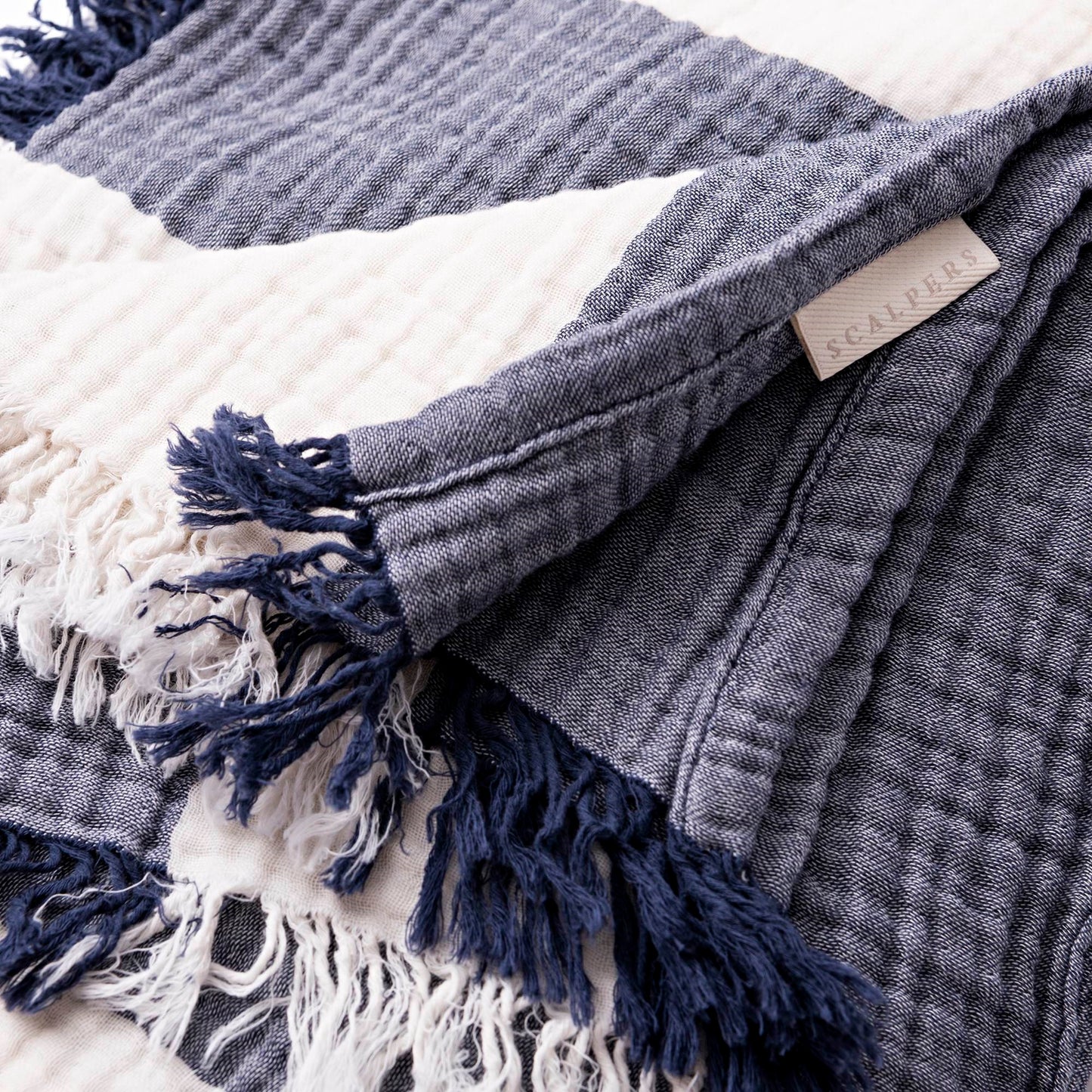 Manta Rayas 140x190cm 100% Algodón 240gsm Navy Mediterranean Scalpers Home