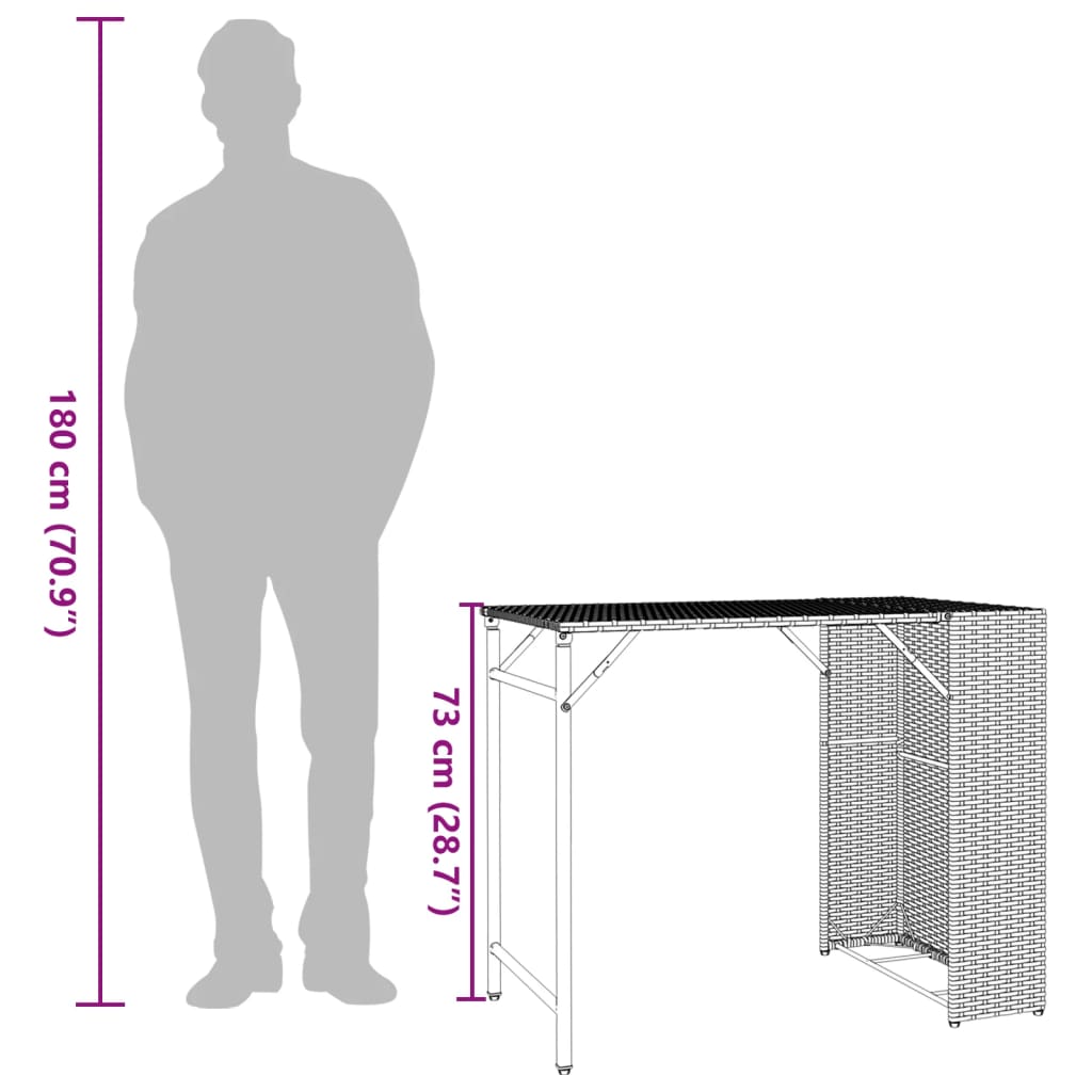 Juego De Comedor De Jardín Plegable 5 Piezas Ratán Pe Negro / Vetonek_1