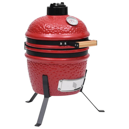 2 En 1 Barbacoa Ahumadora Kamado De Cerámica Rojo 56 Cm / Vetonek_2