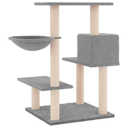 Rascador Para Gatos Con Postes De Sisal Gris Claro 82,5 Cm_4