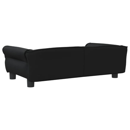 Cama Para Perros De Cuero Sintético Negra 95x55x30 Cm / Vetonek_1