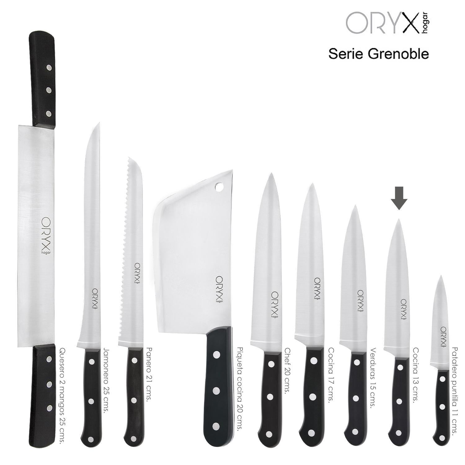 Cuchillo Grenoble Cocina Hoja Acero Inoxidable 13 Cm. Negro_2