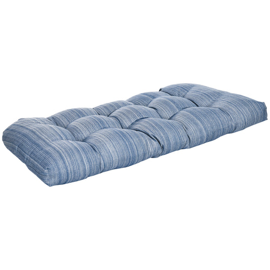 Outsunny Cojín Para Banco De 2 Plazas 110x48x8cm Para Interiores Exteriores Azul_0
