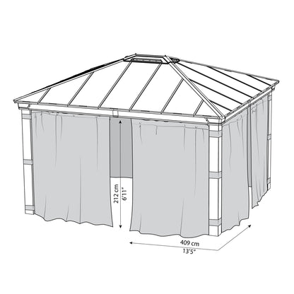 Set Cortinas para gazebo cenador Dallas 360x422 cm