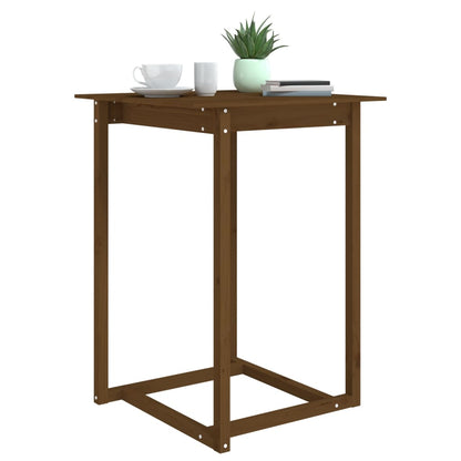 Mesa Alta De Bar Madera Maciza De Pino Marrón Miel 80x80x110 Cm_3