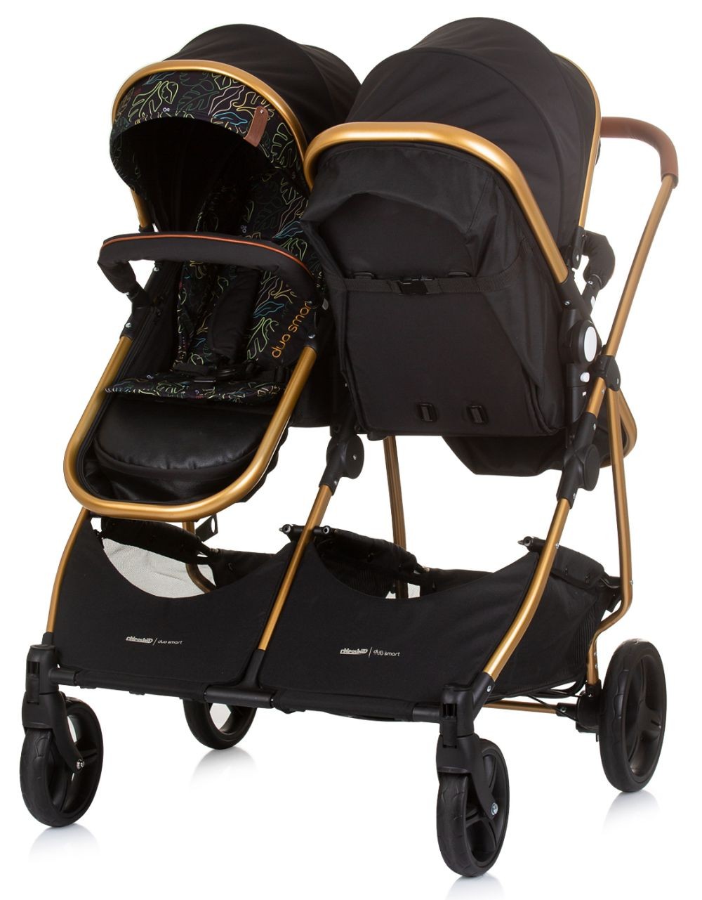 Carrito De Bebé Gemelar Dúo Smart Con 1 Grupo 0+ Obsidian Leaves_2