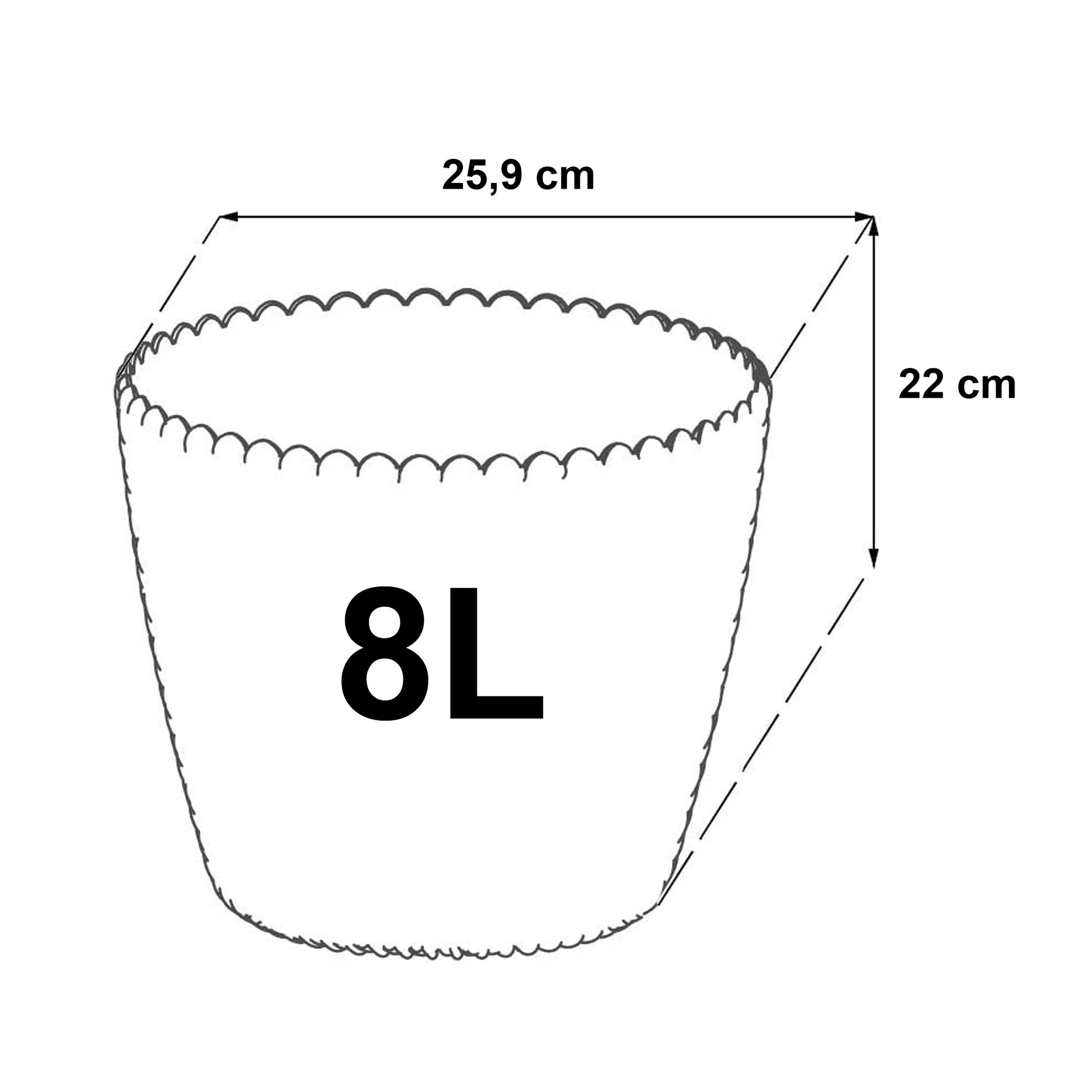 Maceta Redonda 8l Prosperplast Splofy De Plastico En Color Antracita, Ø25,9 X 22 Cm_1