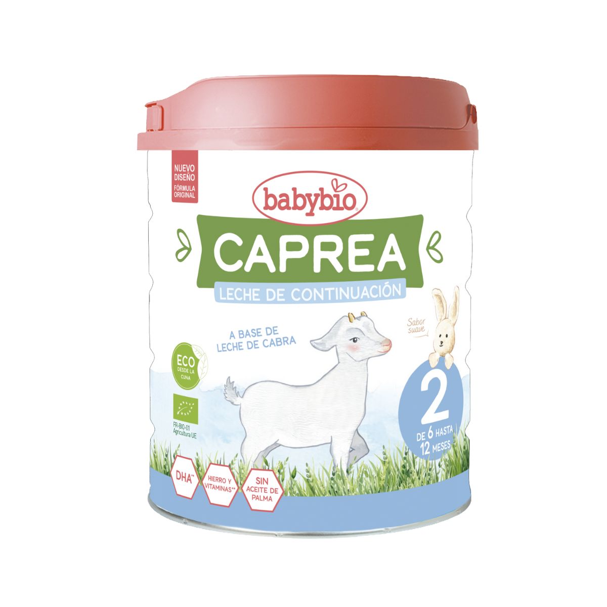 Pack 2x Leche de Cabra Caprea 2 (6 a 12 meses) Ecológica, 800 g. Babybio