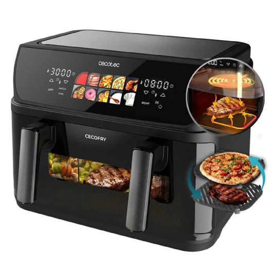 Cecotec Freidora De Aire 10l, 4 Resistencias, Air Fryer, Cecofry&grill Duoheat 10000. 2800w, Dorado Perfecto Y Sabor De_0