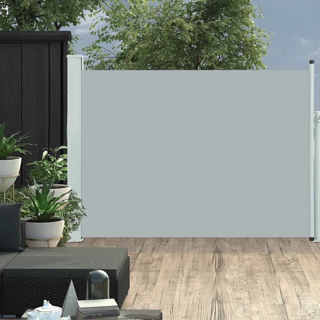 Vidaxl Toldo Lateral Retráctil De Jardín Gris 100x500 Cm_1