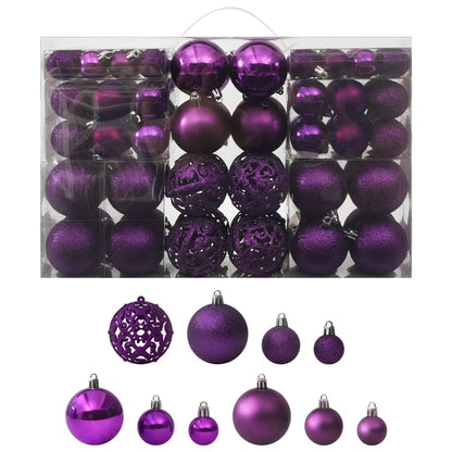 Vidaxl Juego De Bolas De Navidad 100 Piezas Morado_0