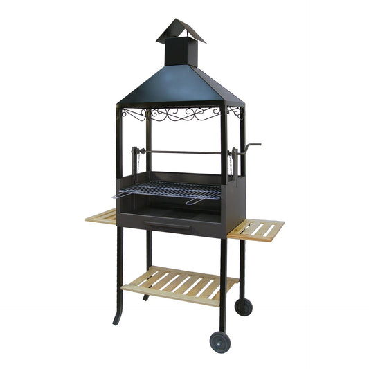 Barbacoa Chimenea completo con Bandejas de Madera Imex el Zorro