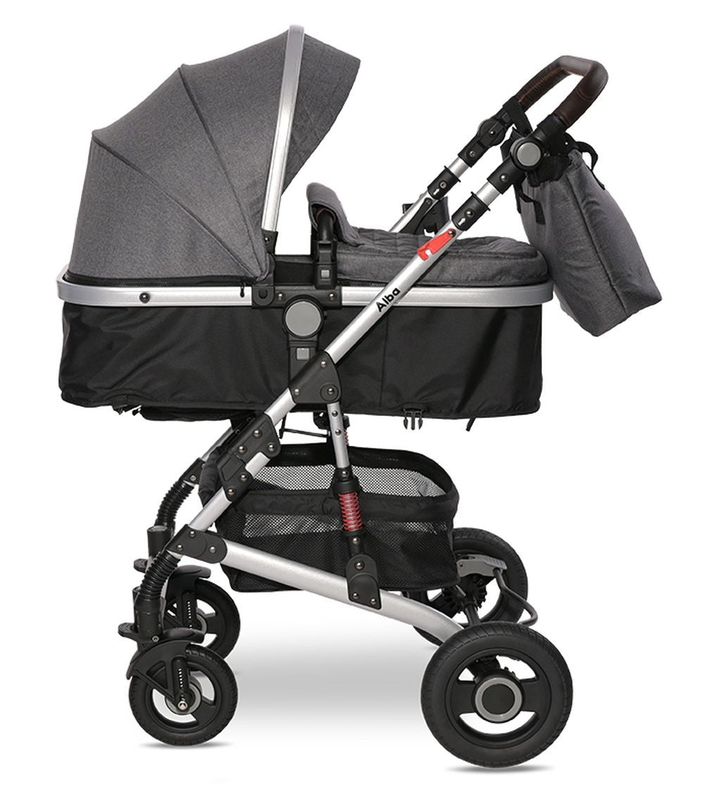 Carrito De Bebé Dúo Convertible Alba Premium Steel Grey_1