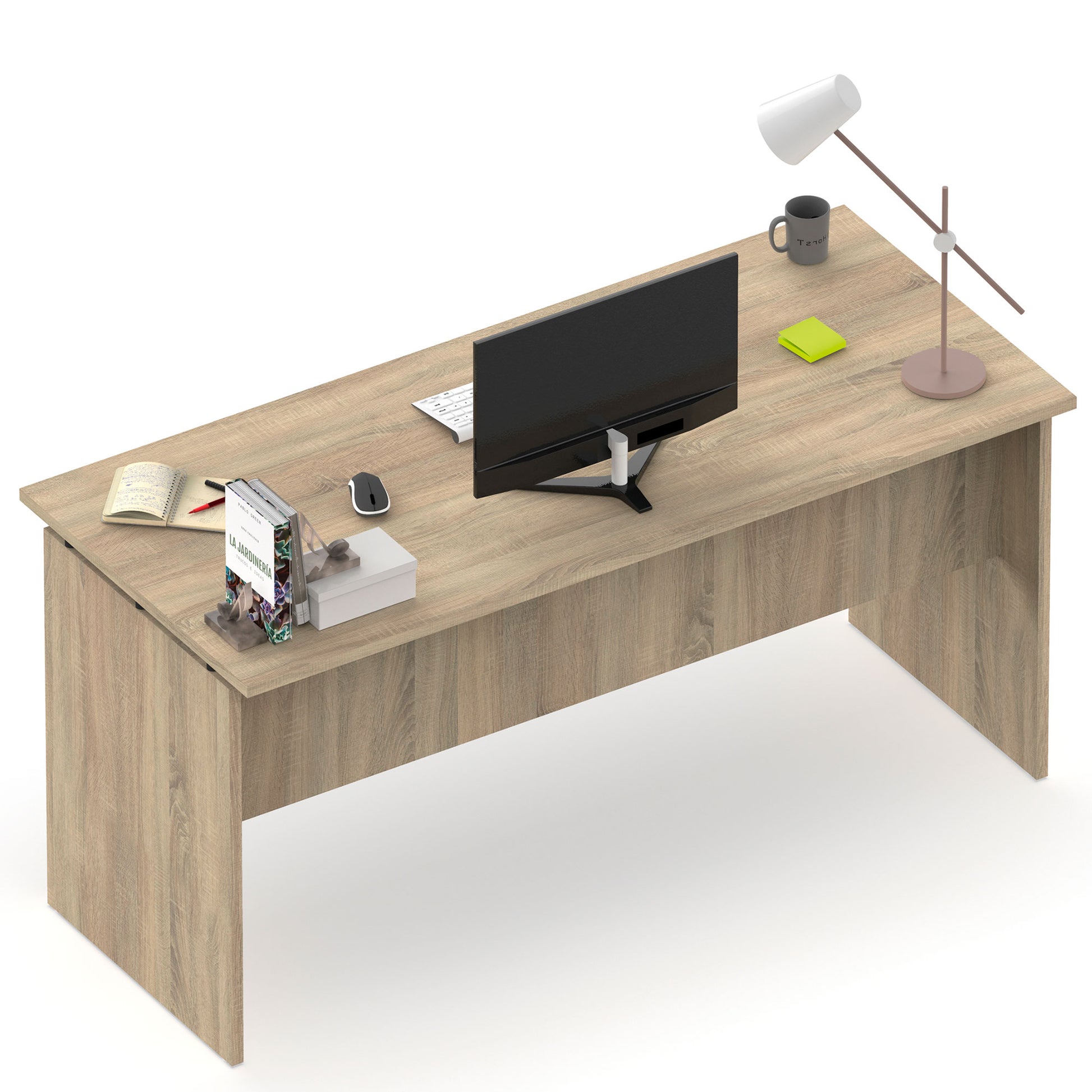 Escritorio, Mesa De Ordenador Oficina, Estudio 76 X 155 X 68 Cm, Despacho, Habitación, Desk, Briebe, Zenith, Madera
