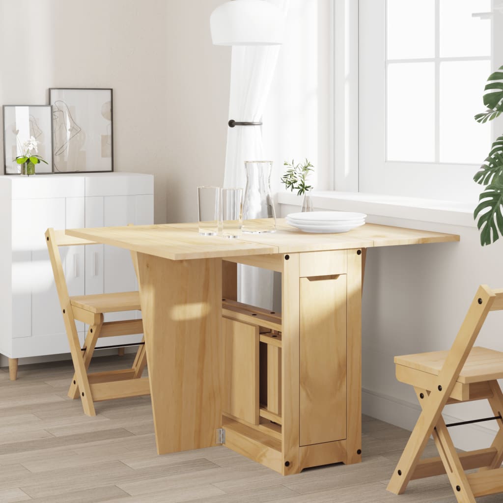 Mesa De Comedor Plegable Mariposa Corona Madera Pino Marrón_1
