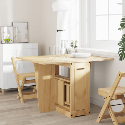 Mesa De Comedor Plegable Mariposa Corona Madera Pino Marrón_1