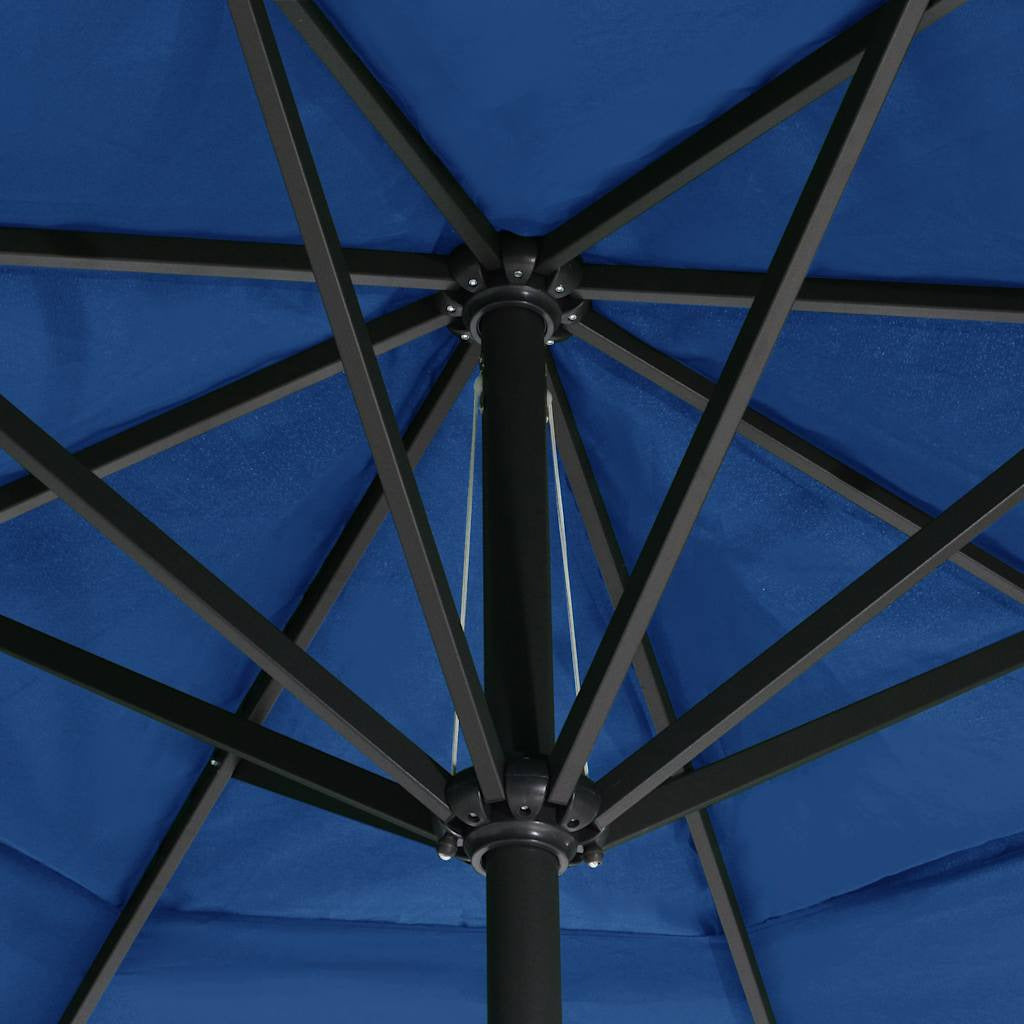 Vidaxl Sombrilla De Jardín Con Palo De Aluminio Azul Azure 600 Cm_4