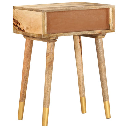 Mesita De Noche De Madera Maciza De Mango 43x30x58 Cm_2