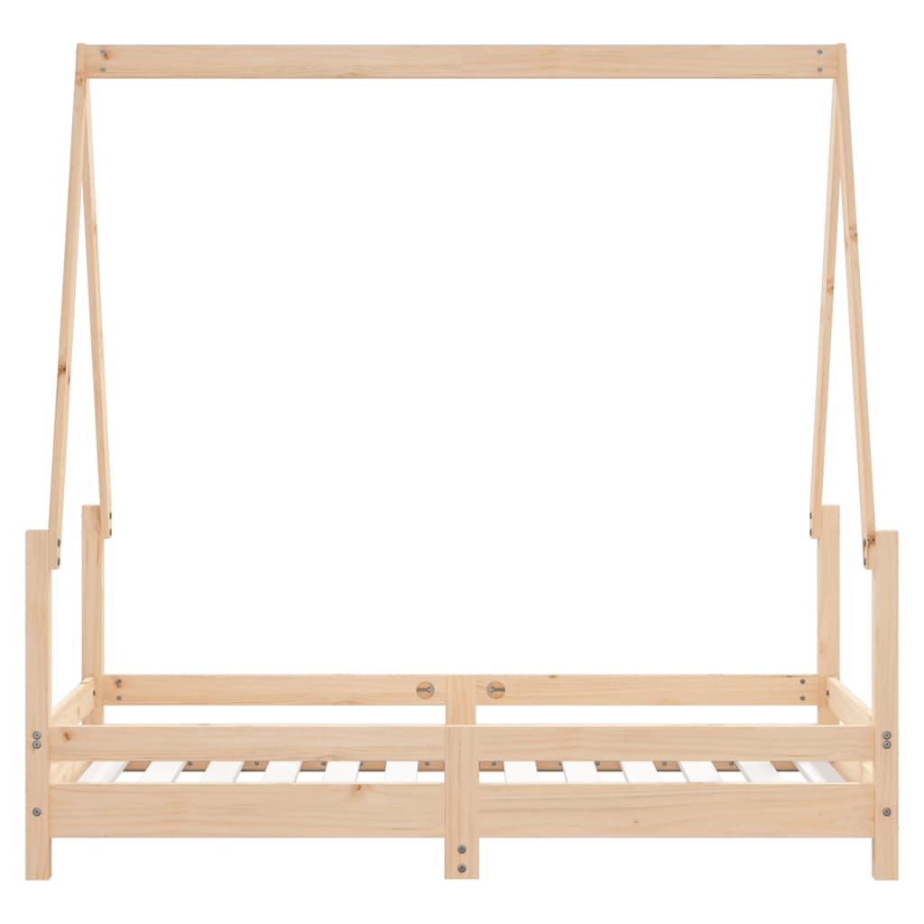 Estructura De Cama Para Niños Madera Maciza De Pino 70x140 Cm / Vetonek_1