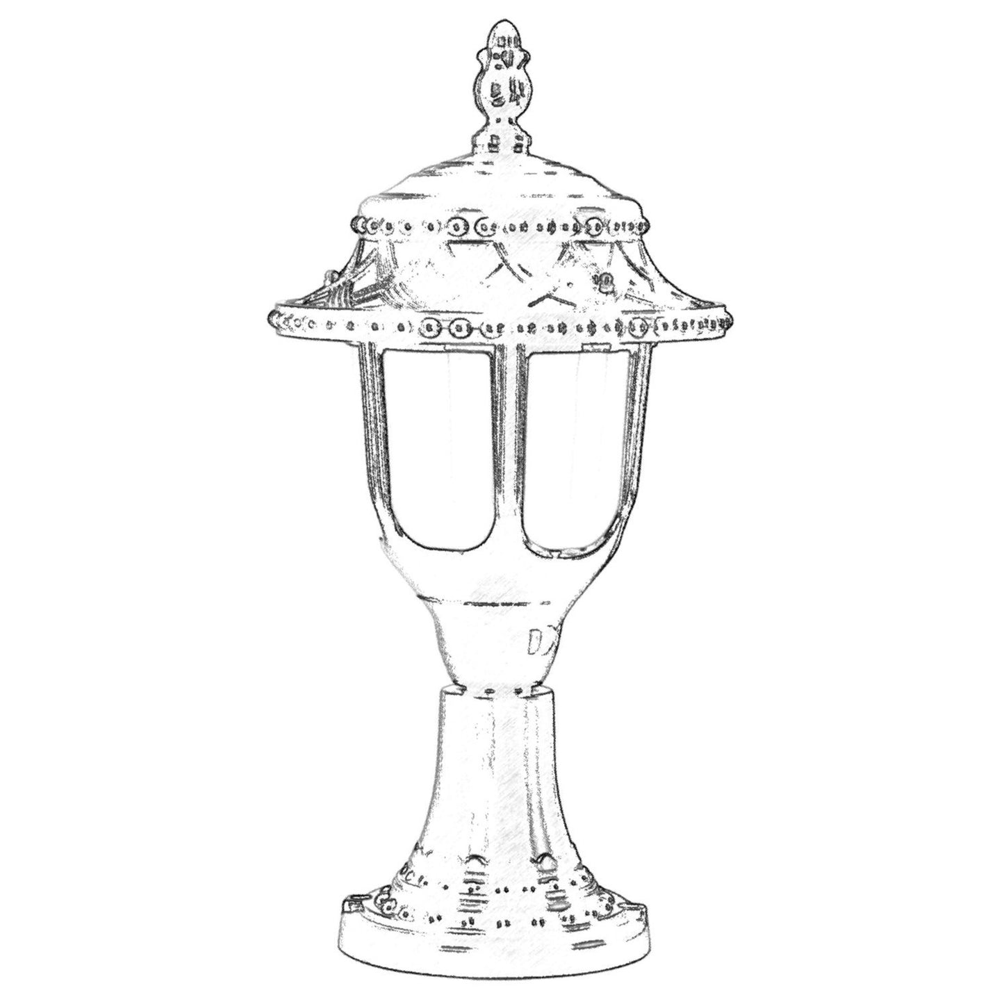 Aplique De Suelo Recto Para Exterior, Abs , Negro, 25x25x45, Casquillo E 27 Max 60 W_1