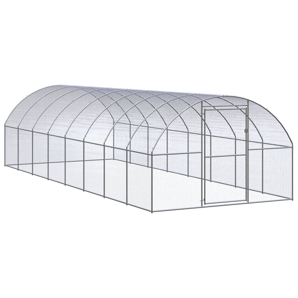 Vidaxl Gallinero De Exterior De Acero Galvanizado 3x8x2 M_0
