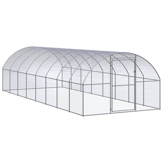 Vidaxl Gallinero De Exterior De Acero Galvanizado 3x8x2 M_0