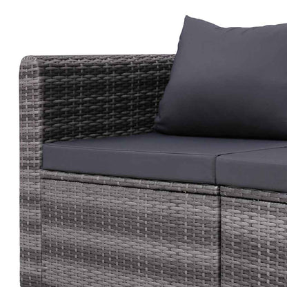 Vidaxl Set De Sofás De Jardín 4 Piezas Y Cojines Ratán Sintético Gris_4