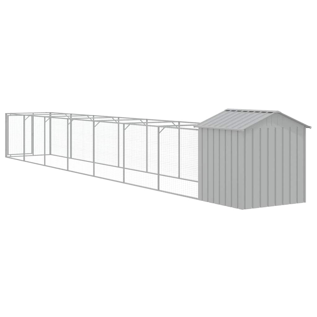 Caseta Perros Tejado Acero Galvanizado Gris Claro 117x813x123cm_4
