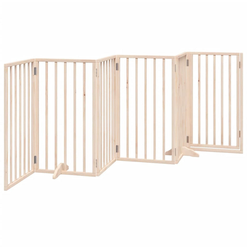 Vidaxl Puerta Para Perros Con Puerta Plegable De 6 Paneles, 300 Cm, Madera De Álamo_5