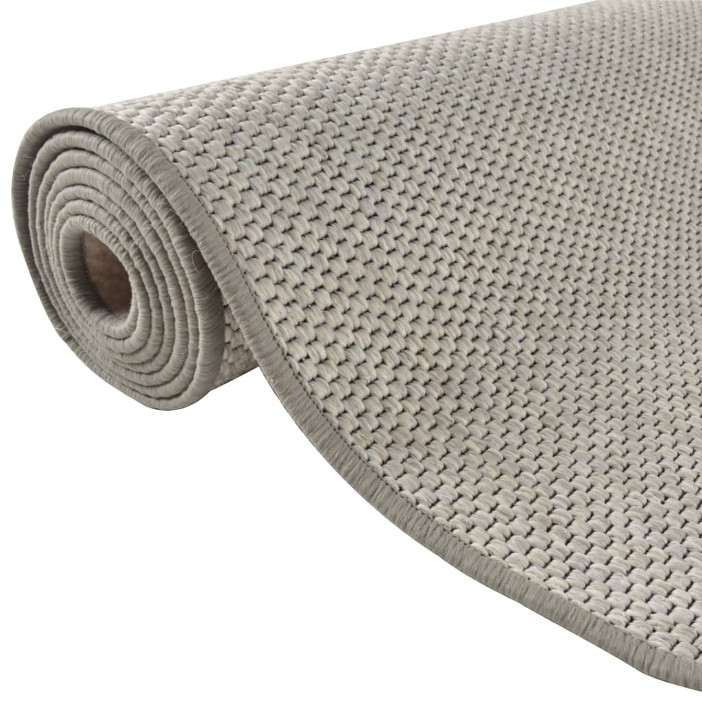 Alfombra De Pasillo Con Aspecto De Sisal Gris Taupe 80x300 Cm / Vetonek_2