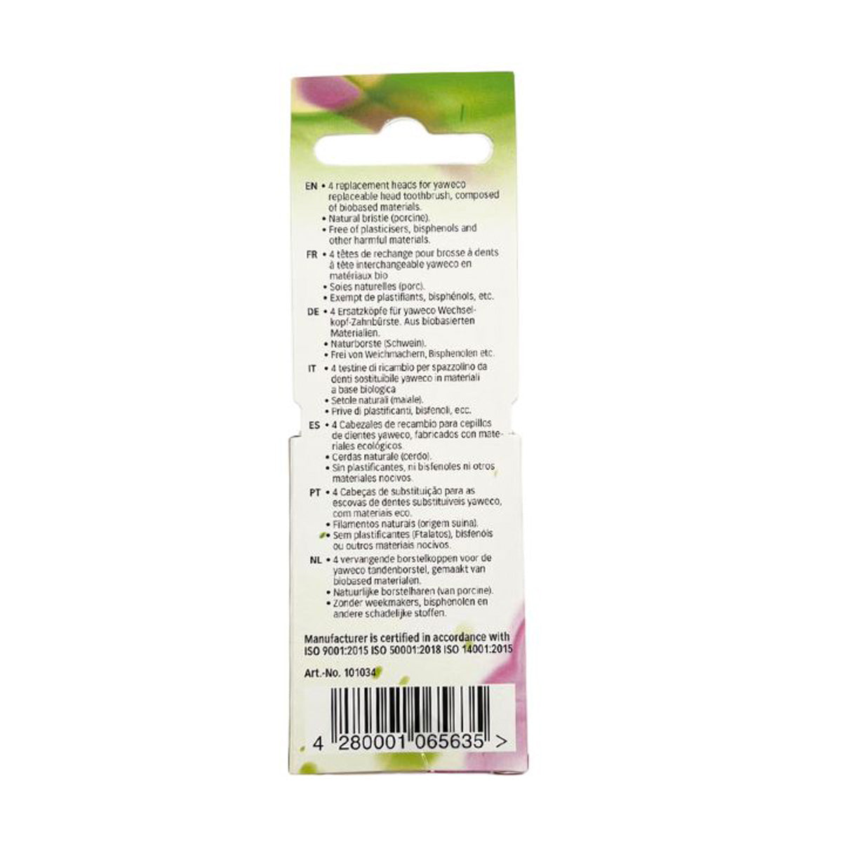 Recambio Cepillo Dental Nature Medium Yaweco Pack 4 uds