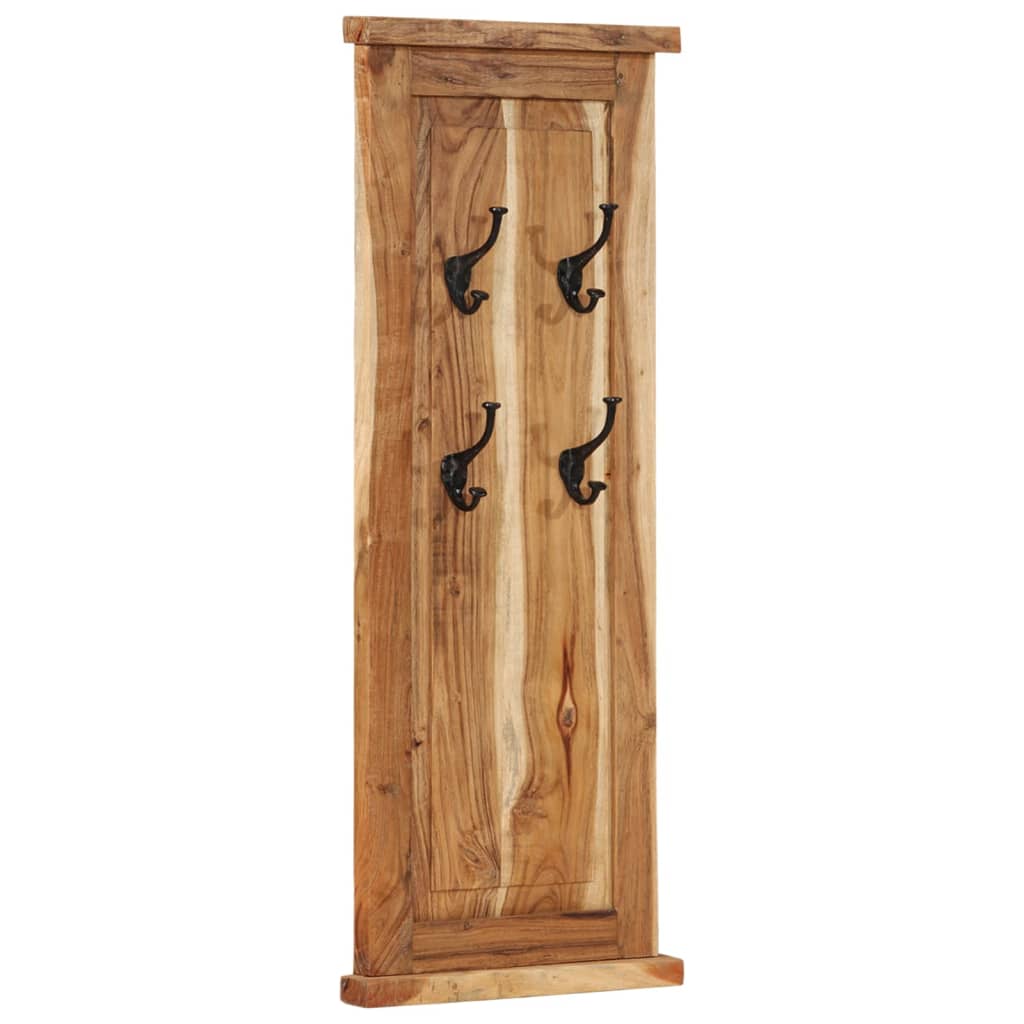 Percheros 2 Unidades Madera Maciza De Acacia 38x100 Cm_0