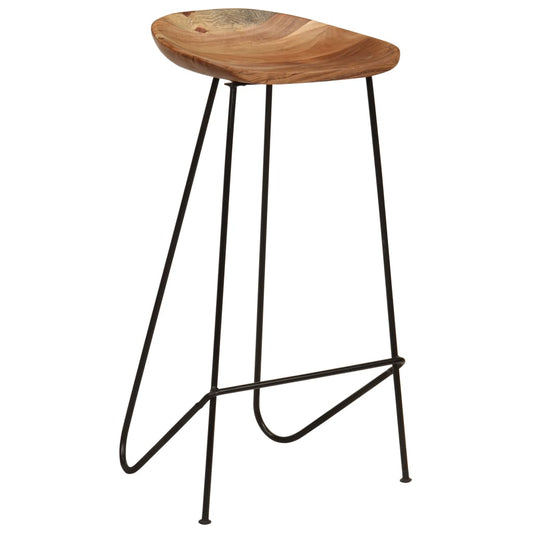 Taburetes De Cocina 2 Unidades Madera Maciza De Acacia_0