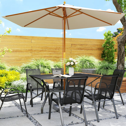 Outsunny Mesa Jardín Exterior Rectangular 150x90x73 Cm Con Tablero Ranurado_3