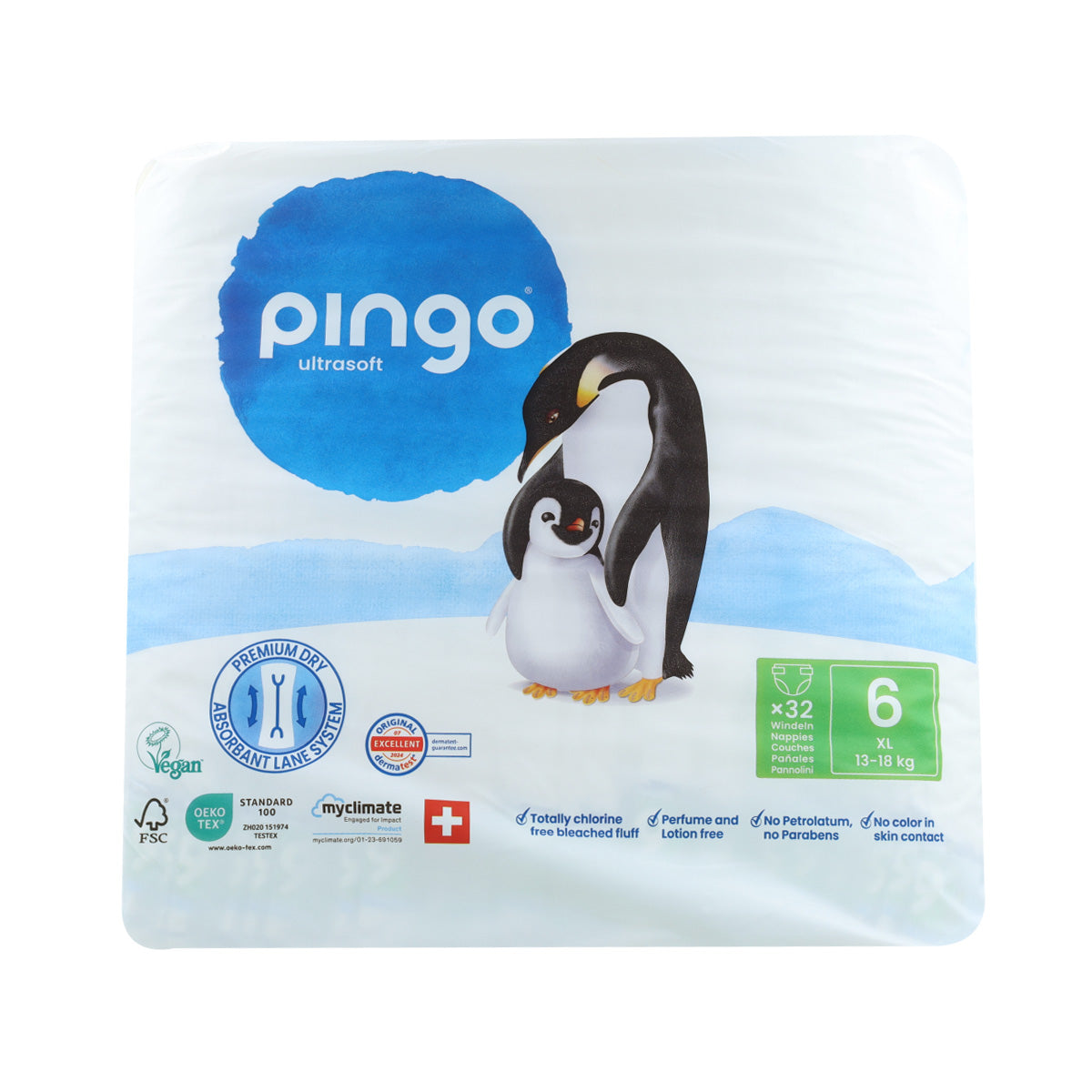 Pañales T6 XL (13-18kg) Pingo 32 Uds