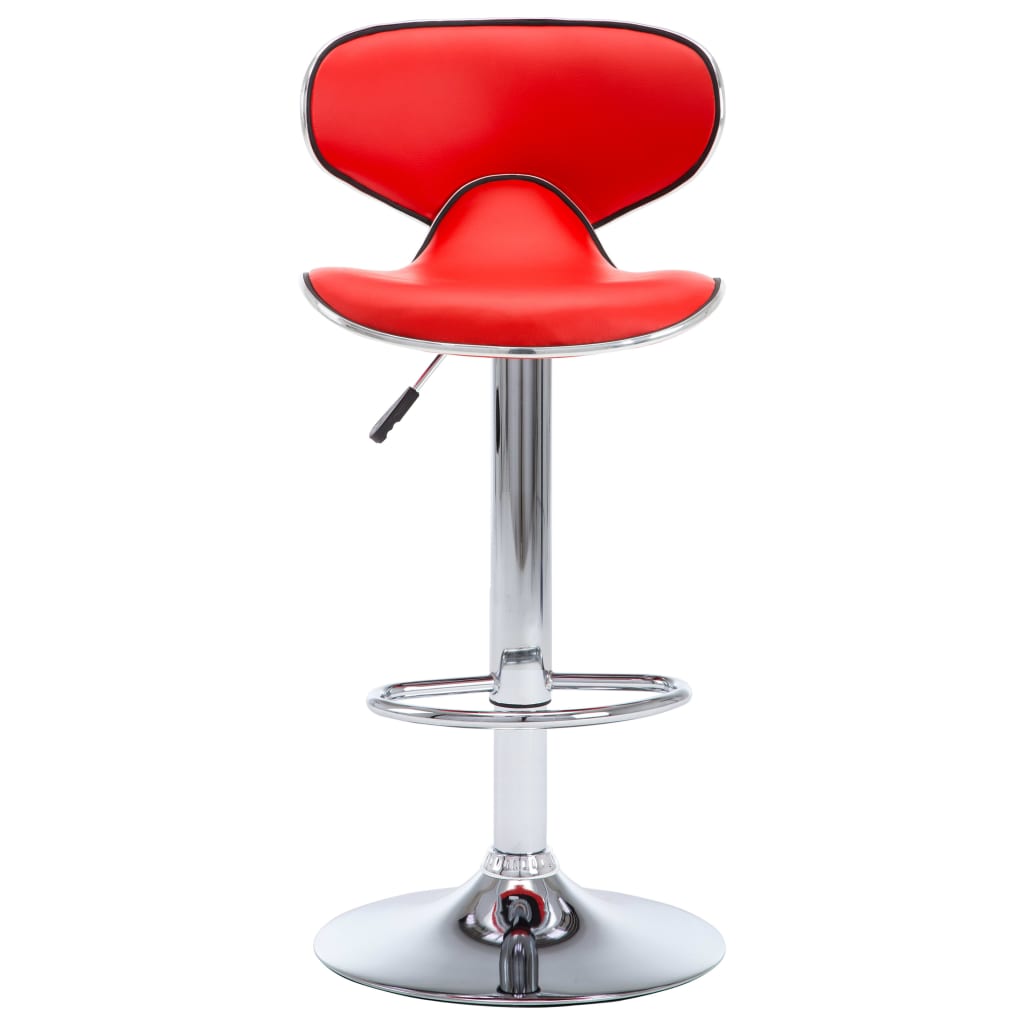 323645 Bar Stools 2 Pcs Red Faux Leather_2