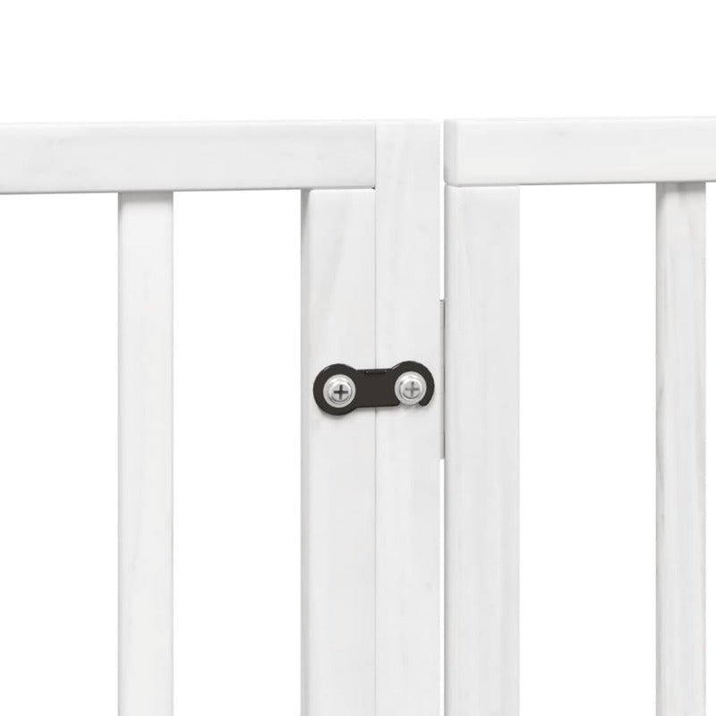 Vidaxl Puerta De Perros Plegable 15 Paneles Madera Álamo Blanca 750 Cm_5