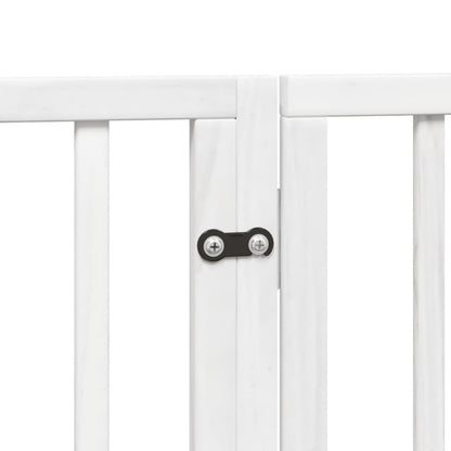 Vidaxl Puerta De Perros Plegable 15 Paneles Madera Álamo Blanca 750 Cm_5