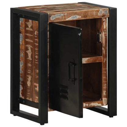 Mesilla De Noche Multicolor 40x30x51 Cm Madera Maciza Reciclada_1