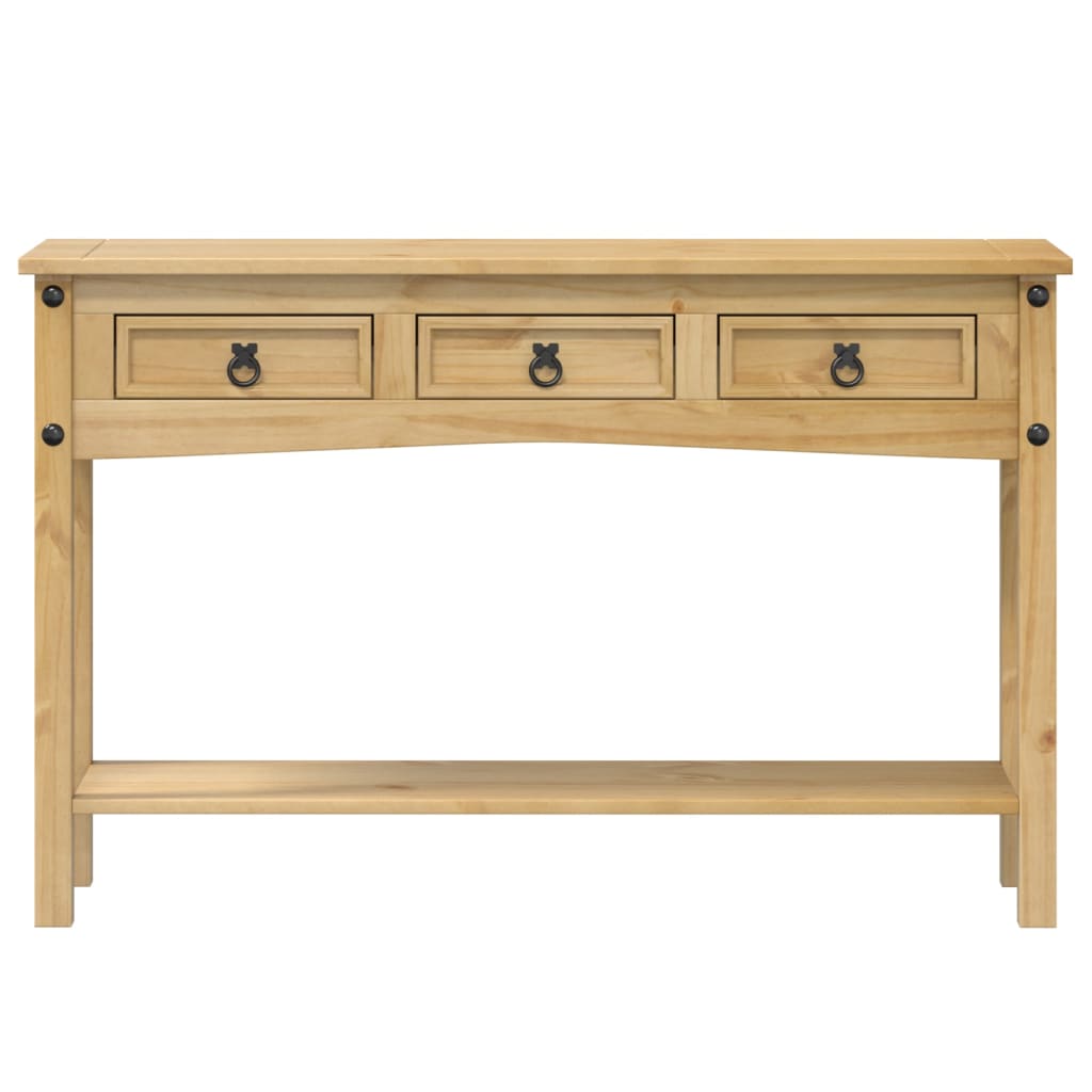 Mesa Consola Corona Madera Maciza De Pino 114x34,5x73 Cm_2