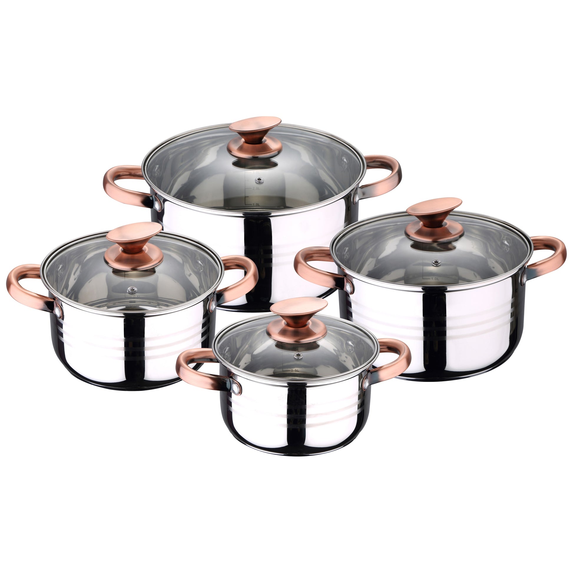 Bateria 8pc Acero Inoxidable Apta Para Inducción + 3 Sartenes 16/20/24 Cm San Ignacio_3