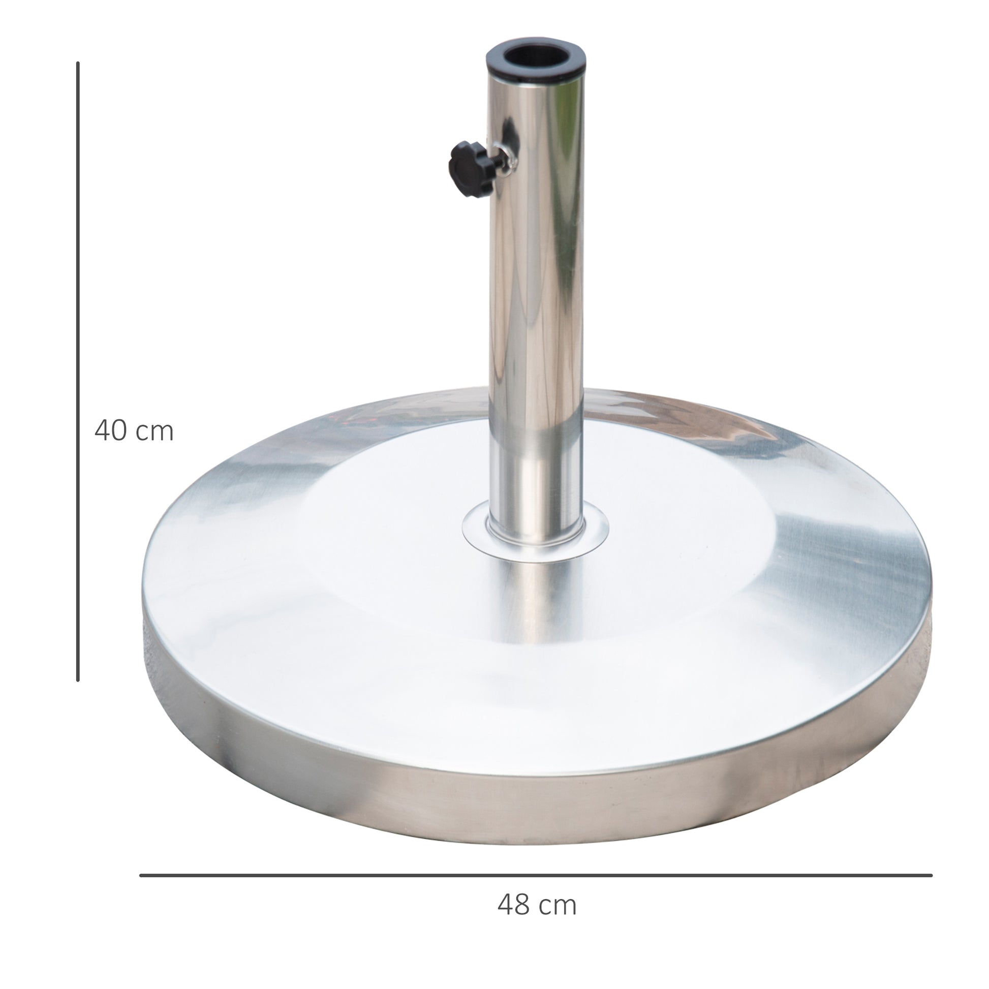 Outsunny Base Sombrilla Acero Inoxidable Soporte Pie Para Parasol_2