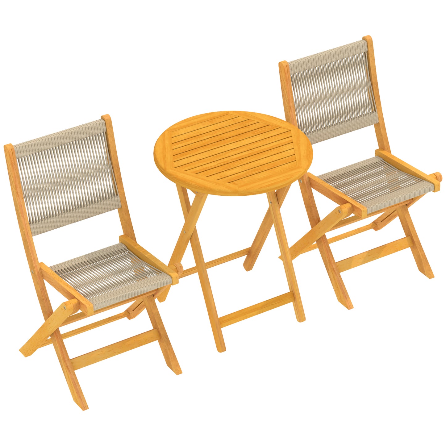Outsunny Conjunto De Muebles De Jardín Con 2 Sillas Plegables Y Mesa Natural_4