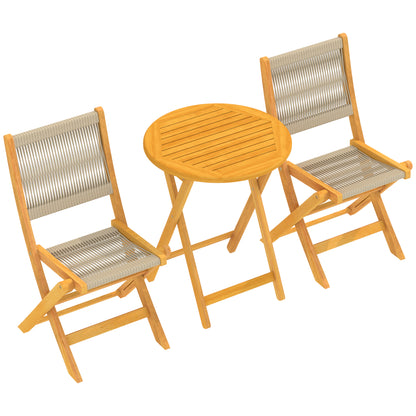 Outsunny Conjunto De Muebles De Jardín Con 2 Sillas Plegables Y Mesa Natural_4