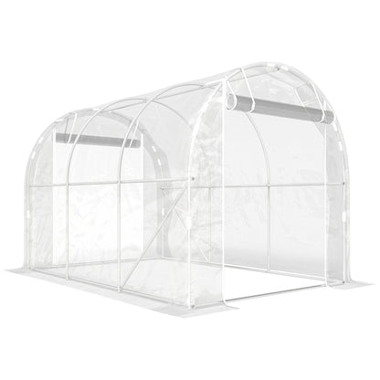 Outsunny Invernadero De Túnel 3x2x2 M Con 2 Puertas Enrollables Transparente_0