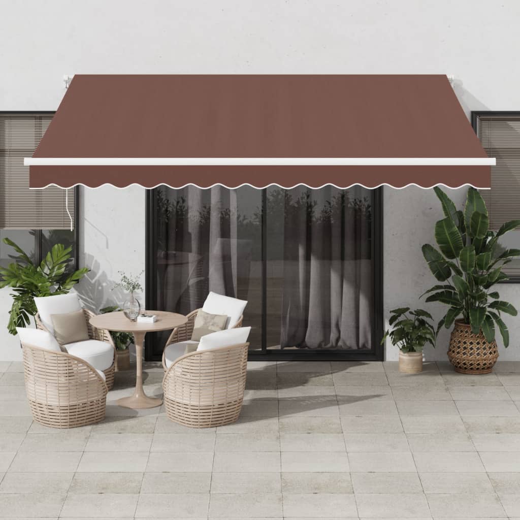 Toldo Retráctil Manual Marrón 400x350 Cm_1