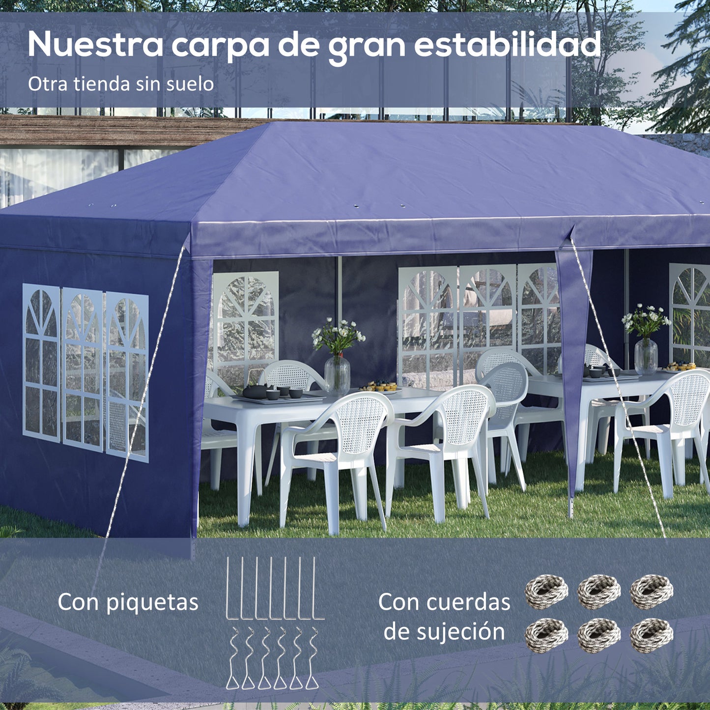 Outsunny Carpa Plegable 6x3 M_4