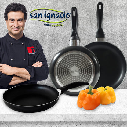 Set San Ignacio: Juego De Tres Sartenes +  Batería De Cocina 5 Piezas