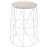 Well Home Mesa Auxiliar En Metal Color Blanco Ø28x37cm